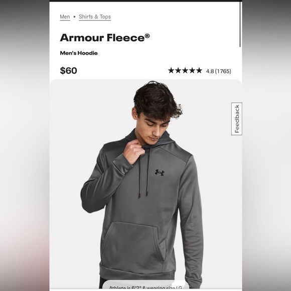 Under Armour Men's Charcoal Hoodie - Picture 5 of 5